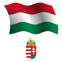 hungary wavy flag and coat