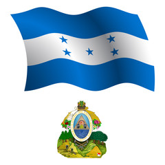 honduras wavy flag and coat