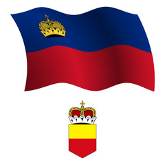 liechtenstein wavy flag and coat