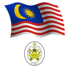 malaysia wavy flag and coat