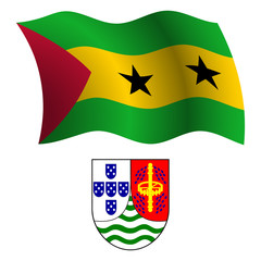 sao tome and principe wavy flag and coat