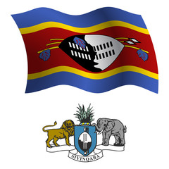swaziland wavy flag and coat