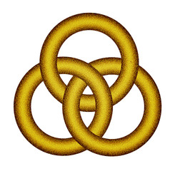 Three interlocking gold rings - Celtic knot