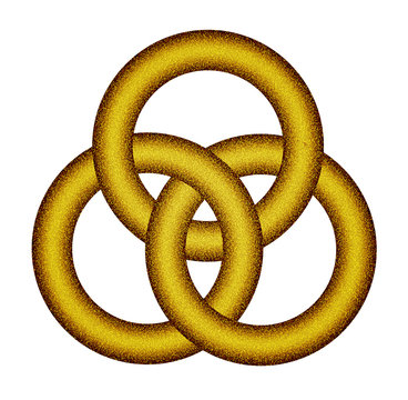 Three Interlocking Gold Rings - Celtic Knot