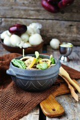 chicken and peas salad.