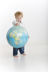 Holding the world in his hands