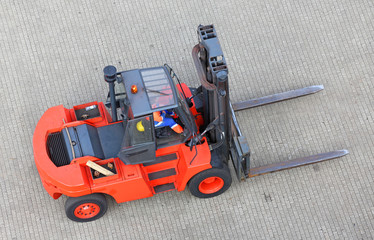 Gabelstapler von oben