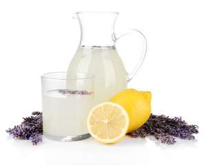 Lavender lemonade, isolated on white