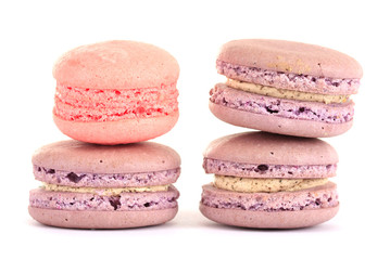 Gentle macaroons isolated on white