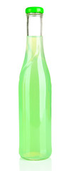 Bottle with tasty drink, isolated on white