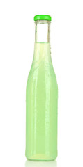 Bottle with tasty drink, isolated on white