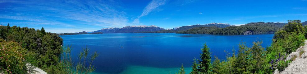 Panoramic view of Nahuel Huapi Lake, near Bariloche, Argentina