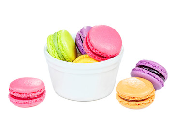 traditional french colorful macarons