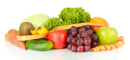 Fresh vegetables isolated on white