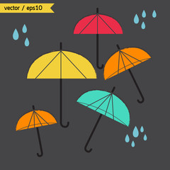 Umbrella weather rainy day. vector. eps10