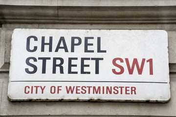 chapel street a famous london road sign