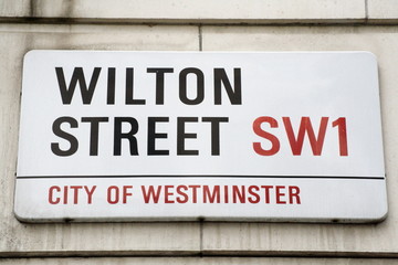 Wilton street a famous london road sign