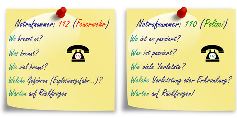die 5 W - fragen der Polizei & Feuerwehr