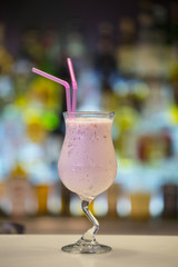 Smoothie cocktail on a bar