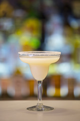 Coconut Margarita cocktail on a bar