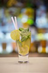 Mojito cocktail on a bar