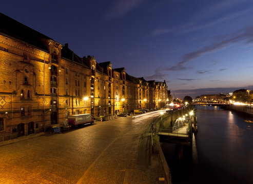 Speicherstadt Hamburg bei Nacht