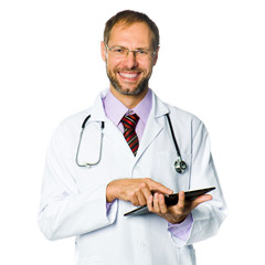 doctor holding a tablet pc