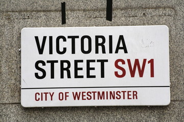 Victoria Street a famous street sign in London