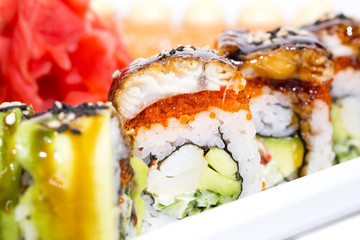 delicious seafood sushi at a Japanese restaurant