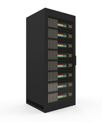 Modern Server Rack isolated on white background