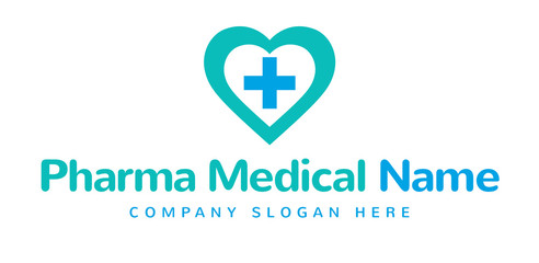 Pharma Medical Logo Symbol Name Concept