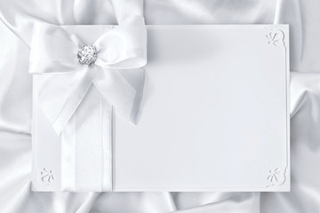 Greeting card, stylized in white