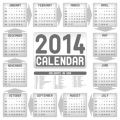 Vector silver calendar 2014