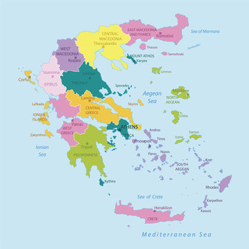 Greece -highly detailed map.Layers used.