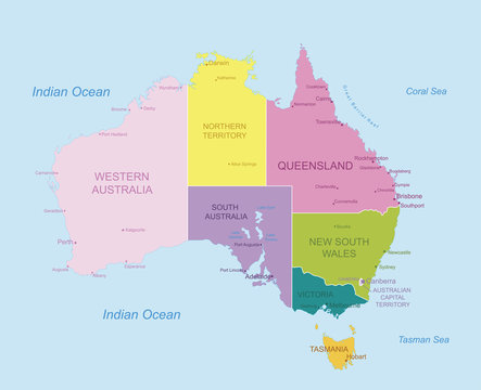 Australia-highly detailed map.Layers used.