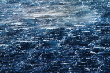 Raging sea with furious waves