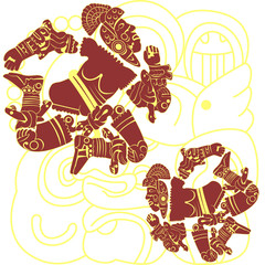 Mayan and aztec warriors