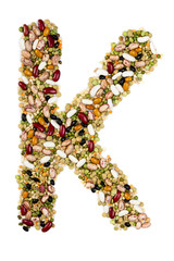 Letter K made of pulses