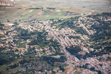 Aerial view of beautiful green valley