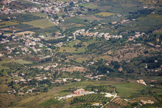 Aerial view of beautiful green valley