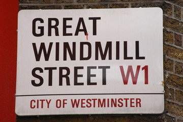 Great Windmill Street sign a Famous Address in London