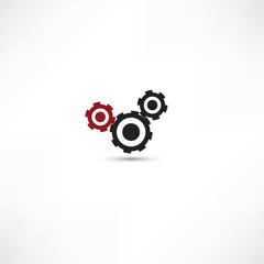 black cogs (gears) on white background
