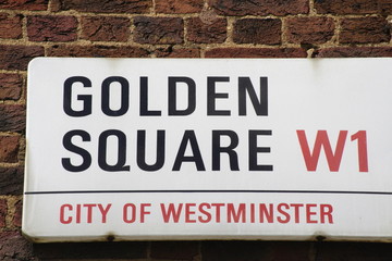 golden square street sign a famous london address
