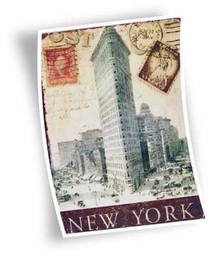 photo de carte postale ancienne de New York