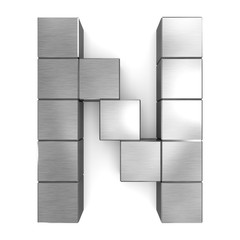 letter N cubic metal