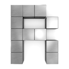 letter R cubic metal