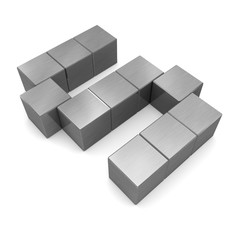 letter S cubic metal
