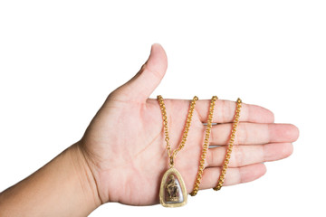 hand with golden amulet
