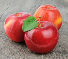 Sweet apple with leafs