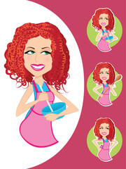 Cute woman in an apron preparing food